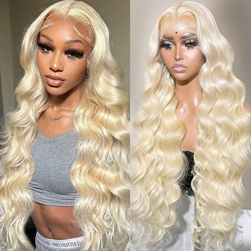 Alimubi hair 613 Lace Front Wig Human Hair Blonde Wig Human Hair 13x4 Body Wave Lace Front Wigs 180 Density 613 Body HD Lace Frontal Wig Glueless Wigs Human Hair Pre Plucked 26 inch