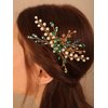 Kercisbeauty Green Crystal Emerald Gold Hair Comb for Wedding Brides Bridesmaid Hair Accessory for Women and Girls Ball Prom Party