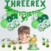 Three Rex Birthday Party Decorations Boy, Dinosaur 3rd Birthday Party Supplies Include Banner Tablecloth Fringe Curtains Three Rex Balloons Cake Toppers Stickers for 3 Rex Birthday Decorations Boys