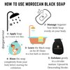 Arganier Noir Moroccan Black Soap with Olive Oil + Kessa Glove (SET) Exfoliating Soap for Moroccan Hammam