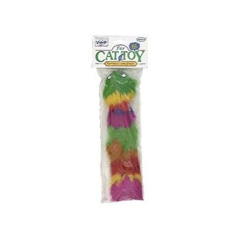 Vo-Toys Multicolor Squeaky Fur Snake Cat Toy