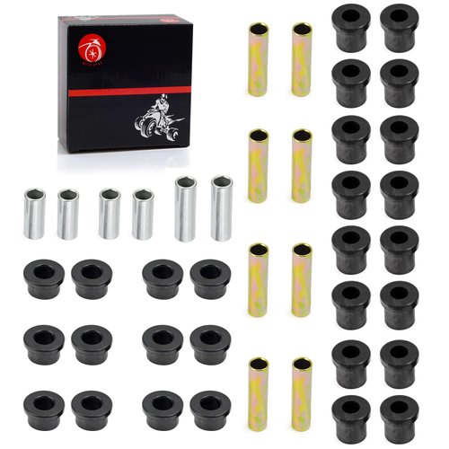 All Front Rear Leaf Spring & Upper A Arm Suspension Bushing & Sleeves Kits Compatible with Club Car DS Golf Cart 1992-Up
