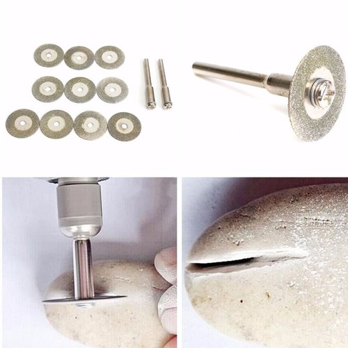 Diamond Cutting Wheel Cut Off Discs Coated Rotary Tools W/Mandrel 40mm for Dremel by YEEZUGO