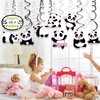 30PCS Cute Panda Birthday Hanging Swirl Decorations, Panda Bear Birthday Party Supplies Party Decorations Animal Panda Theme Party Favors for Kids Boy and Girl Baby Shower