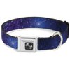 Buckle-Down Seatbelt Buckle Dog Collar - Galaxy Blues/Purples - 1" Wide - Fits 9-15" Neck - Small