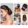 Qunlinta Messy Bun Hair Piece Hair Bun Thick Updo Scrunchies Hair Extensions Ponytail Hair Pieces for Women Girls Dark Brown Mix Light Auburn