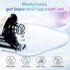 modelones Gel Top Coat, 15 ml 2024 Upgrade Super Shiny Gel Base and Top Coat Set, Soak Off Nail Lamp Acid Free No Wipe Clear Base Top Gel Nail Polish