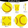 durony 144 Pieces Softball Paper Plates and Napkins Dinnerware Set Softball Birthday Party Tableware Supplies Includes Paper Plates Napkins Forks Serve 24 for Sports Softball Party Supplies