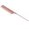 Tail Comb Salon Rat Tail Hair Comb for Men Women Professional Barber Styling Comb Aluminum Metal Comb (Rose Gold)