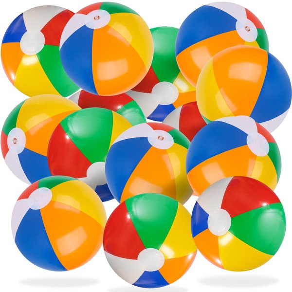3 otters 24PCS Beach Balls for Kids, 8 Inch Inflatable Beach Balls Bulk for Party Supplies Decorations, Adults Kids Summer Swimming Pool Toys Party Favors