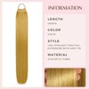 VAVANGA 28inch Long Ponytail Extension with Hair Tie, Multi Dark Blonde Yaki Straight Ponytail Thick Braiding Hair Ponytail Natural Fake Pony Tails Hairpiece for Women (#15/18)