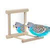 Wontee Bird Mirror with Perch Bird Toys for Parrots Budgies Parakeets Cockatiels Lovebirds Finches Canaries