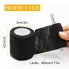 Ruicoo Tattoo Grip Tape 4pcs Tattoo Grip Wrap Cover Disposable Tape Self-Adhesive Bandage 2" x 5 Yards Black Tattoo Grip Tape for Tattoo Machine Grip