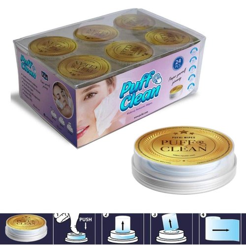 Pufai Puff Clean Makeup Remover Wipes Towelettes 24 Capsules