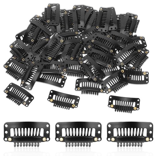 50 Pack Wig Clips Snap Rubber 9 Teeth Comfortable Wig Clips to Sew in Wig Clips to Secure Wig Combs Hair Clipsfor Wigs Clip on Wig for Women Small Wig Pins Clips for Extensions Wigs & Accessories