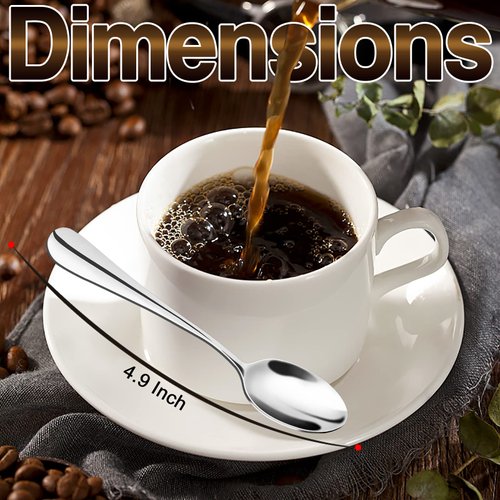 SONGZIMING Demitasse Espresso Spoons, Mini Coffee Spoon, 18/10 Stainless Steel Small Spoons for Dessert, Tea,Set of 8