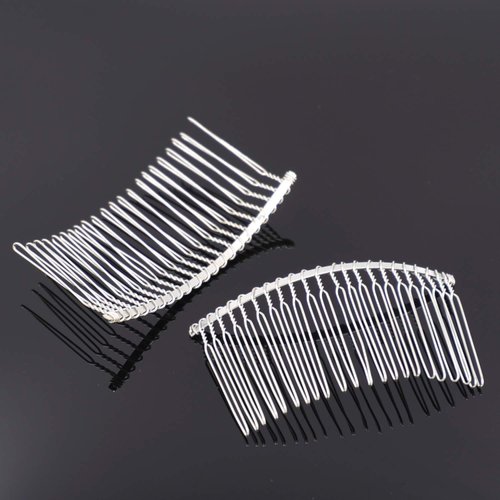 Honbay 6PCS Silver Fancy DIY Hair Clips Metal Wire Hair Combs Bridal Wedding Veil Combs (22 teeth)