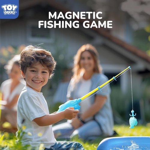 TOY Life 4-Player Magnetic Fishing Game for Kids, Bath Toys for Kids Ages 1-3, Toddler Fishing Pole, Magnetic Fishing Toy, Toddler Bath Toys for Kids, Kids Fishing Rod, Bath Toys for Kids Ages 4-8