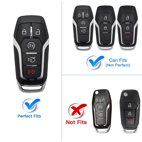 for Ford Key Fob Cover, Premium Soft TPU Full Protection Key Fob Case for Ford Fusion Mustang F150 Edge Explorer Lincoln MKZ MKC MKX Smart Remote Key Protector,Size A-Ivory