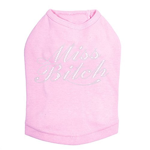 Miss Bitch (Rhinestone) Dog Shirt 3XL PINK