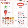 Christmas Stocking Stuffers Party Favors for Kids Christmas Stationery, 144pcs 24 Pack Christmas Goodie Bag Fillers Including Christmas Pencils, Wristbands, Stickers, Stamps and Erasers in Treat Bags