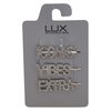 Lux Accessories Set (3pc) ICONIC VIBES EXTRA Words Clear Crystal Rhinestones Silver Tone Hair Pins