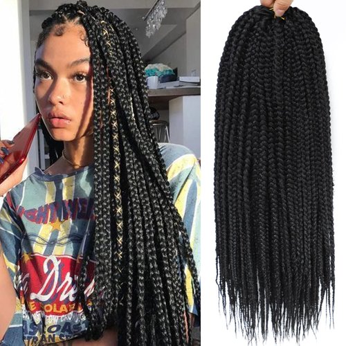 Flagship Crochet Box Braids 18 Inch 8 Packs Crochet Braids for Black Women Pre Looped Box Braids Crochet Hair for Black Women Braided Braiding Hair Extensions