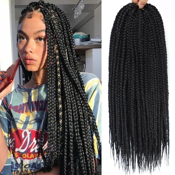 Flagship Crochet Box Braids 18 Inch 8 Packs Crochet Braids for Black Women Pre Looped Box Braids Crochet Hair for Black Women Braided Braiding Hair Extensions