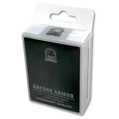 Arcane Armor 100 ct Sturdy Matte Card Sleeves Standard Sized for TCG Like Magic The Gathering, Pokemon, Yugioh, Lorcana - Durable Textured MTG Card Sleeves (Black)
