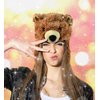 Puzzled Brown Grizzly Bear Hat - Soft Plush Animal Beanie with Ear Flaps, Cozy Fleece, Warm Winter Hat for Kids, Teens, Adults - One Size