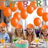 Sumind 48 Packs Party Construction Hats Kids Worker Soft Plastic Hat Age for 3 4 5 6 7 8 Kids Dress up Birthday Supplies(Orange)