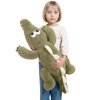 Dalmao 32 inch Green Alligator Stuffed Animal, Giant Crocodile Body Pillow Plush Toys, Home Decor Birthday Gifts for Boys Girls Adults Kids, Halloween, Christmas, Thanksgiving, Birthdays