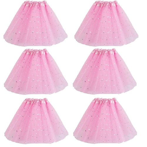 kilofly 6pc Pink Girls Ballet Tutu Kids Birthday Princess Party Favor Dress Skirt