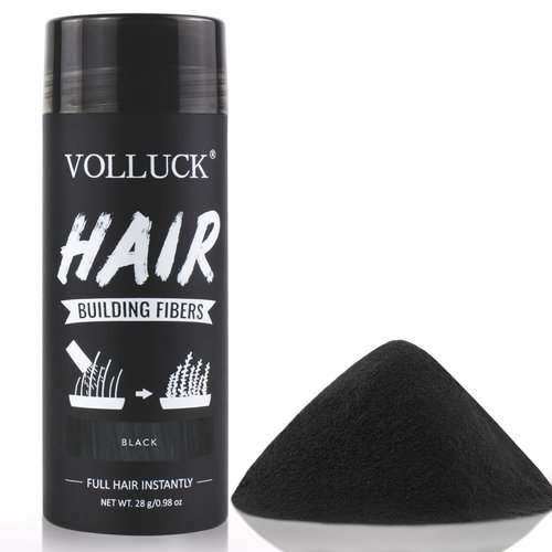 Hair Fibers for Thinning Hair for Women and Men, Hair Color for Gray Hair Coverage Thicker Fuller Hair Loss Instantly Hair Building Fibers Root Touch Up Natural Formula 28g (Black)