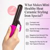 Eva NYC Healthy Heat Mini Hair Curler, 1.1-Inch Curling Iron for Short Hair & Long Hair Ceramic-Plated Hair Wand, Small Curling Iron with Far-Infrared Heat, Travel Curling Iron with Bag, Moondust
