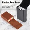 Skylety 2 Pieces Single Deck Pu Leather Playing Card Case Holder Black Brown Card Deck Holder Playing Card Box Protector Poker Cards Case Fits Poker and Bridge Size Cards