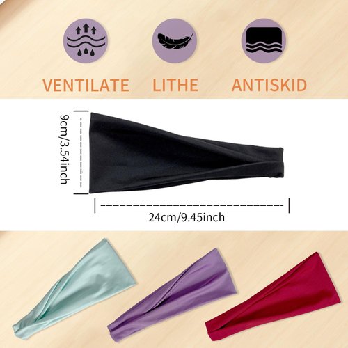 Headbands for Women, Non-Slip, Premium Stretchy Head Bands Hair Accessories,Super Soft Exercise Wide Yoga Running Non-Slip Sweatband,Hair Bands and with Facial Oil Blotting Paper.