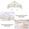 CAVETEE AB Silver Birthday Crowns for Women Birthday Queen Sash and Tiara for Women Silver Birthday Party Decorations for Women Birthday Sash and Crown for Women