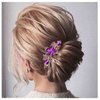 Yheakne Rhinestone Bridal Hair Clip Purple Crystal Wedding Headpieces Shining Headwear Crystal Hair Clips Comb Bridal Hair Accessories for Women and Girls (Purple)