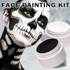 QIUFSSE Black and White Face Painting Kit Professional Halloween Face Paint,Oil Based Face Paint Halloween Makeup Kit with 3Pcs Facepaint Brushes,Body Paint for Cosplay,Costume and Theater