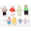 Jzszera Wooden Doll House People of 8 Miniature Figures and 2 Pets, Dollhouse Dolls Family Set- Dollhouse Accessories for Girls Toddler Kids Pretend Play and Imaginative Fun