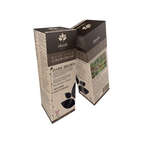 Hair Color EKOEH BRASIL Cream Dark Brown, PPD FREE, VEGAN 2.7fl.oz