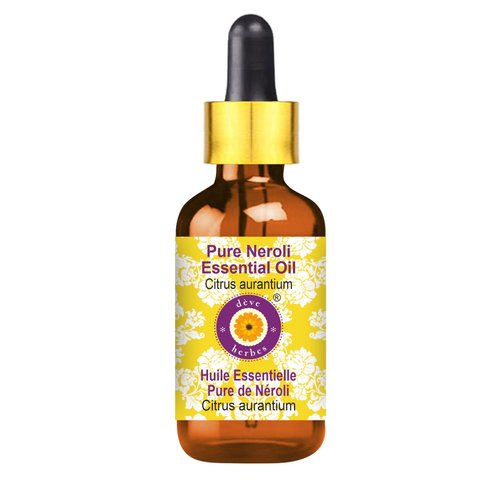 Deve Herbes Pure Neroli Essential Oil (Citrus aurantium) with Glass Dropper Steam Distilled 15ml (0.50 oz)