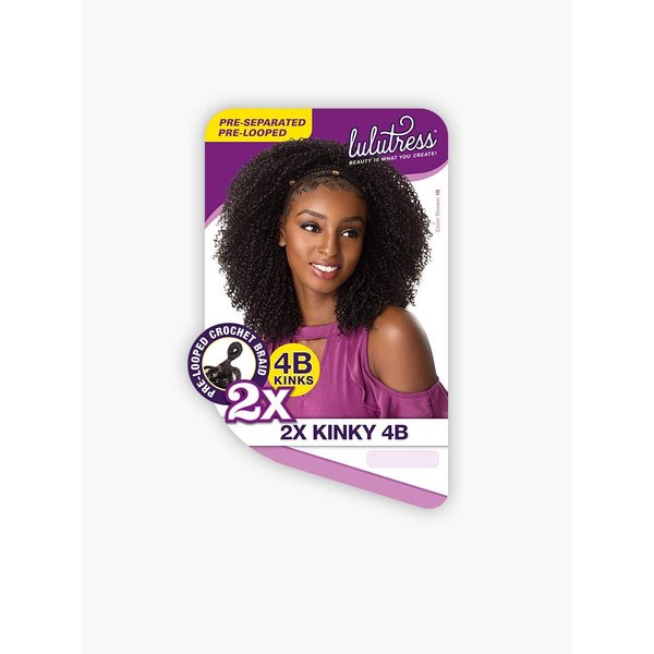 MULTI PACK DEALS! Sensationnel Synthetic Hair Crochet Braids Lulutress 2X Kinky 4B (1-PACK, 1B)