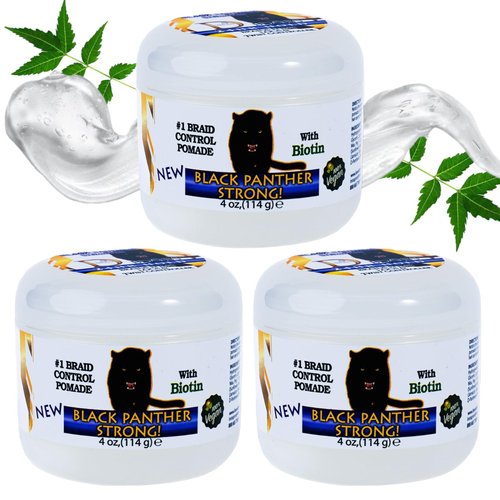 Extra-Hold Edge and Locs Control (3 Pack 4 Oz) Black Panther Strong Edge Control & Braiding Gel – Natural Instant Edge Control for Black Hair, 4C Gel For All Day Hold. Vegan