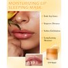 Sleeping Lip Mask, Overnight Hydrating & Prevention Dry and Cracked Lips Scrubs Exfoliator & Moisturizer, Ultra-Nourishing Lip Sleeping Mask with Wand, Lip Care Therapy Treatment for Women-01#Peach