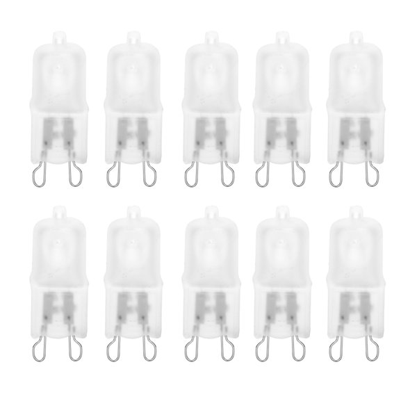 10 Pack Frosted Lense 40W Q40/G9/FR/120V G9 JCD 40 Watt 120 Volt T4 JD Type Halogen Light Bulb Photography Studio Bar Lounge Gallery Museum Kitchen Island Microwave Range Hood Bathroom Vanity Lighting