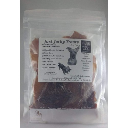 All Natural Pork Jerky Dog Treats - Real Pork. Made in USA. No Chemicals.