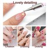 BlingKingdom 5pcs Thin Nail Art Liner Brushes French Tip Brush Manicure Drill Drawing Nail Brush Pen Double Ended Dotting Tools Set Nail Dotting Pull Line Painting Drawing Pen For DIY Nail Art Designs