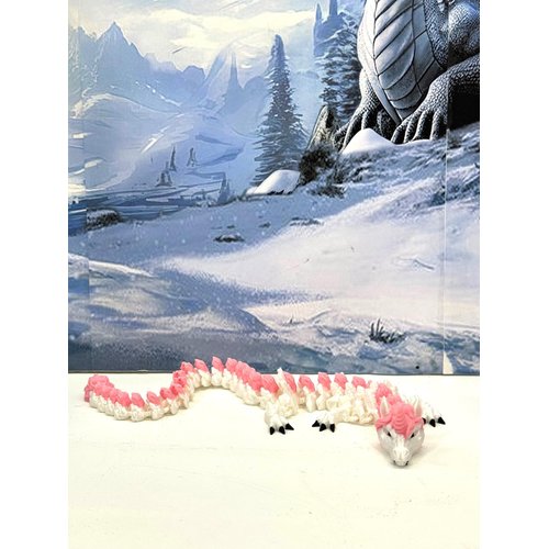 Unicorn Dragon, 3D Printed Articulated White and Pink Unicorn Dragon, Fidget Toy ADHD Autism, Home Office Decor Executive Desk Toy D061-DR